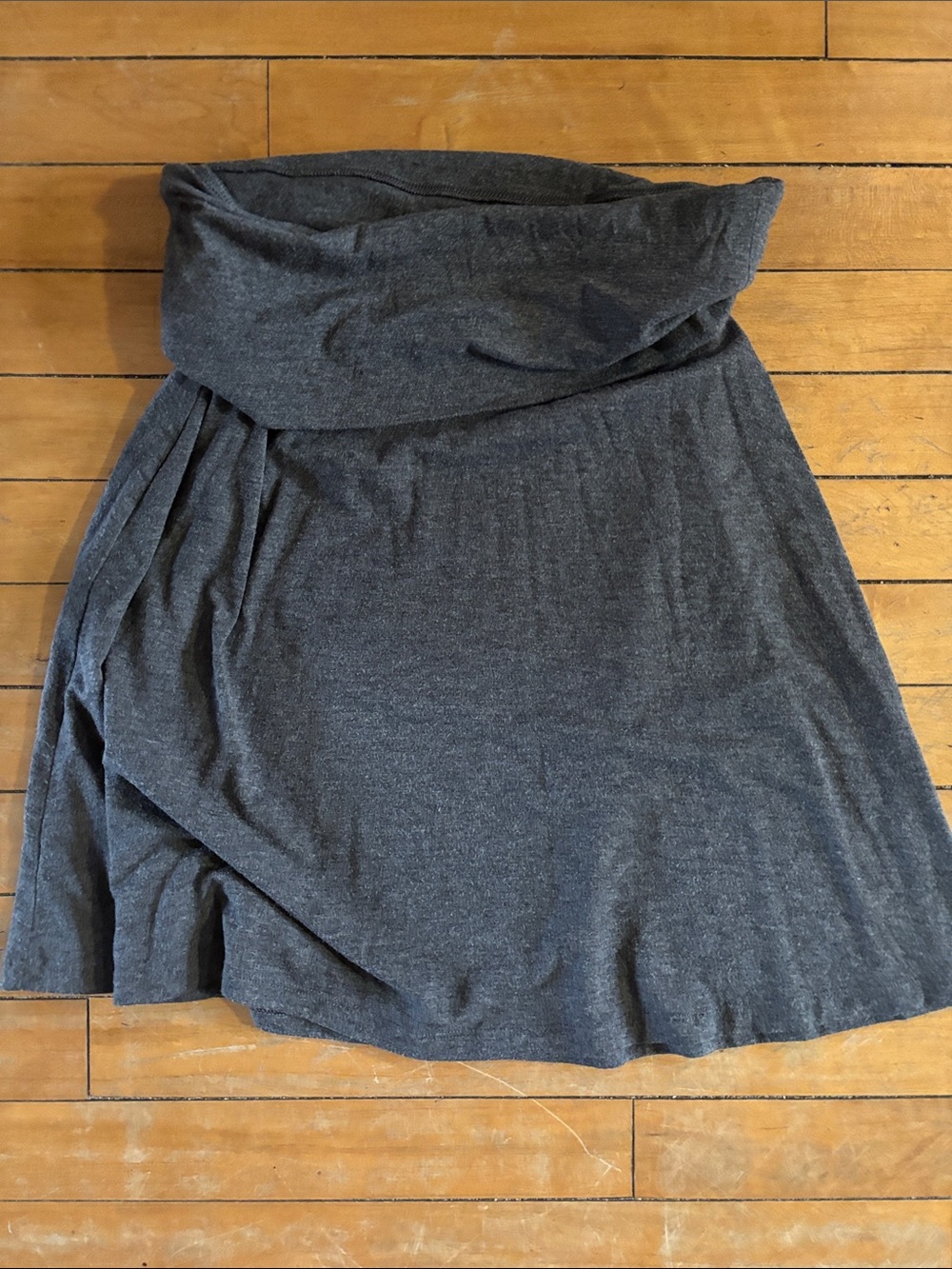 EUC Old Navy Charcoal Fold-Over Waist Skater Midi Skirt